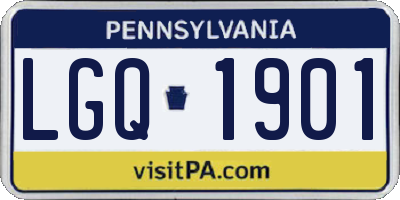 PA license plate LGQ1901