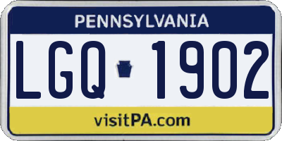 PA license plate LGQ1902