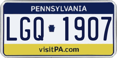 PA license plate LGQ1907