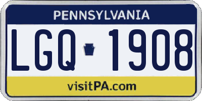 PA license plate LGQ1908