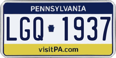 PA license plate LGQ1937