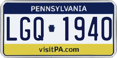 PA license plate LGQ1940