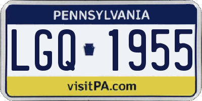 PA license plate LGQ1955