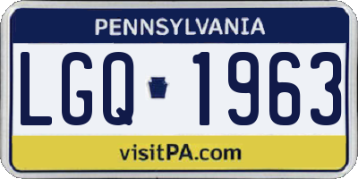 PA license plate LGQ1963