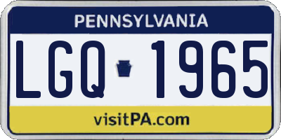 PA license plate LGQ1965