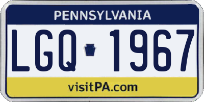 PA license plate LGQ1967