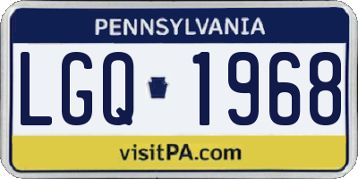PA license plate LGQ1968