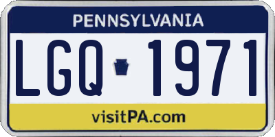 PA license plate LGQ1971