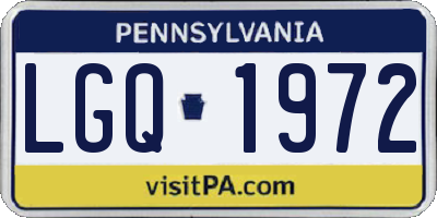 PA license plate LGQ1972