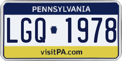 PA license plate LGQ1978