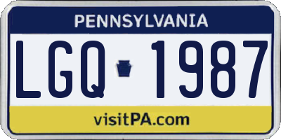 PA license plate LGQ1987