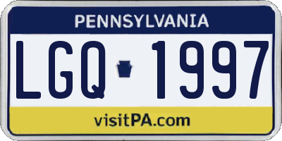 PA license plate LGQ1997