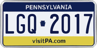 PA license plate LGQ2017