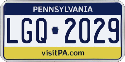 PA license plate LGQ2029