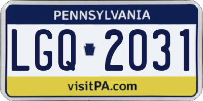 PA license plate LGQ2031