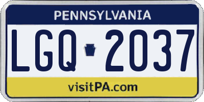 PA license plate LGQ2037