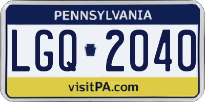 PA license plate LGQ2040