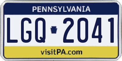 PA license plate LGQ2041