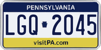 PA license plate LGQ2045