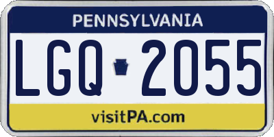 PA license plate LGQ2055