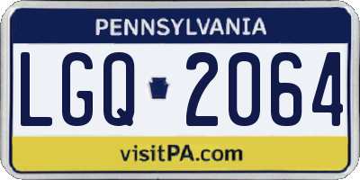 PA license plate LGQ2064