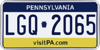 PA license plate LGQ2065