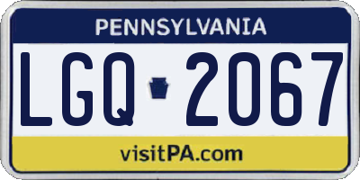 PA license plate LGQ2067