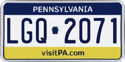PA license plate LGQ2071