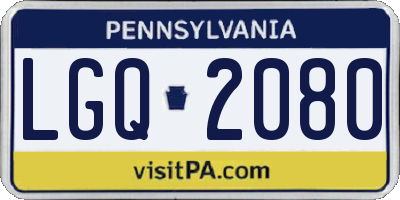 PA license plate LGQ2080