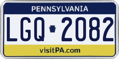 PA license plate LGQ2082
