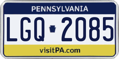 PA license plate LGQ2085
