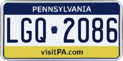 PA license plate LGQ2086