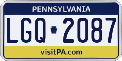 PA license plate LGQ2087