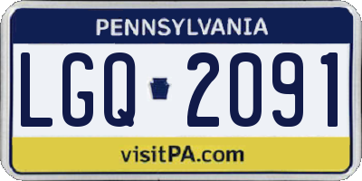 PA license plate LGQ2091