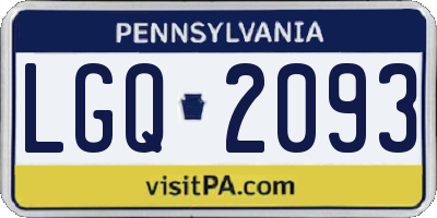 PA license plate LGQ2093