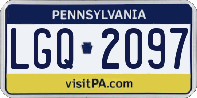PA license plate LGQ2097