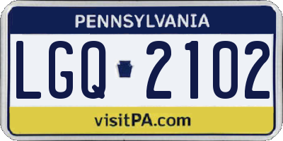 PA license plate LGQ2102
