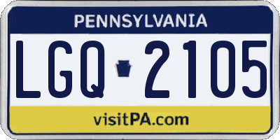 PA license plate LGQ2105