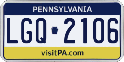 PA license plate LGQ2106