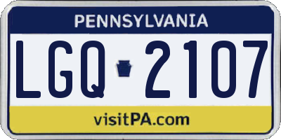 PA license plate LGQ2107