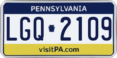 PA license plate LGQ2109
