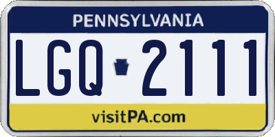 PA license plate LGQ2111