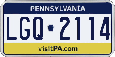 PA license plate LGQ2114