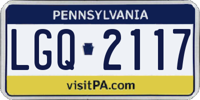 PA license plate LGQ2117