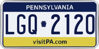 PA license plate LGQ2120