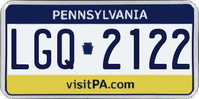 PA license plate LGQ2122