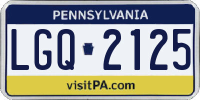 PA license plate LGQ2125