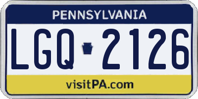 PA license plate LGQ2126