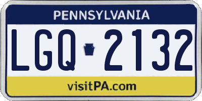 PA license plate LGQ2132