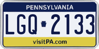 PA license plate LGQ2133